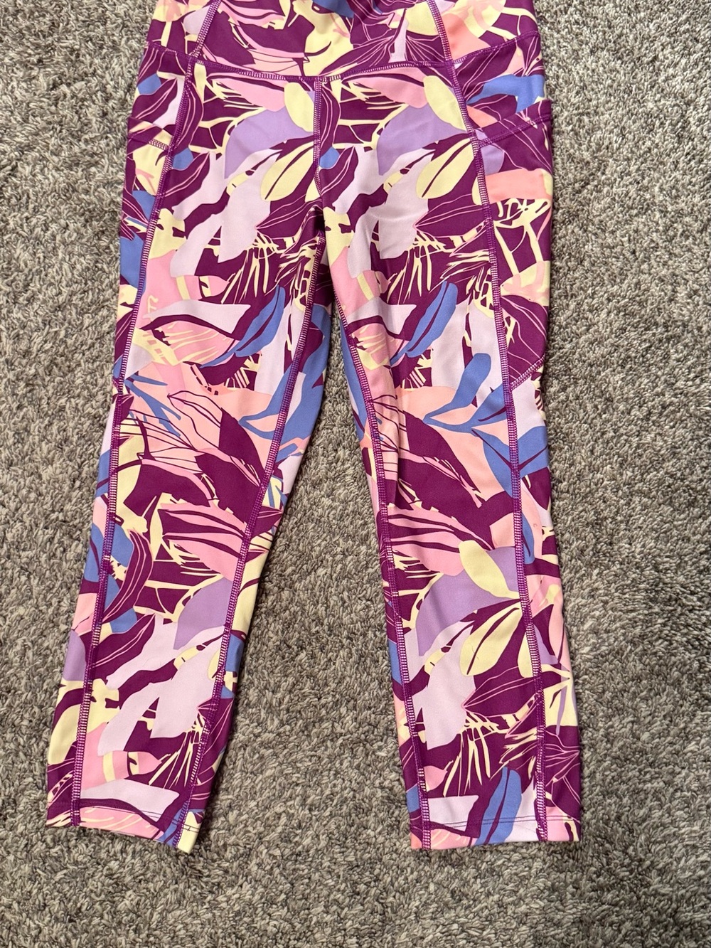 Avia Purple Floral & Pastel Print Women’s Leggings